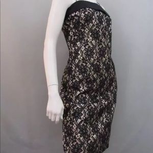 Talbots midi sheath dress black lace size 6